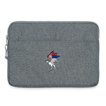 Drapeau de la Serbie - Serbe - Silhouette de dragon - Sacoche pour ordinateur portable 15 pouces - gris chiné - Devant