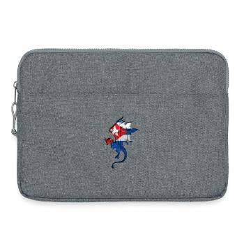 Drapeau de Cuba - Cuba - Silhouette de dragon - Sacoche pour ordinateur portable 15 pouces - gris chiné - Devant