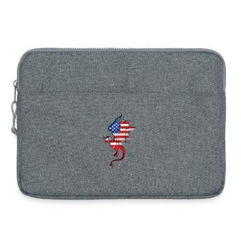 Flagge der Vereinigten Staaten - USA - Drache - Laptoptasche 15" - Grau meliert - Vorne