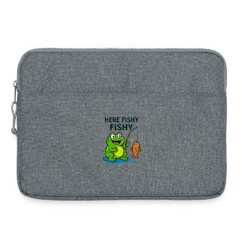 Friendly Fish Monkey and Frog - Laptop bag 15" - heather grey - Front