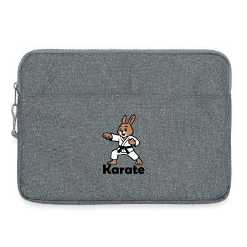 Karaté Lapin - Sacoche pour ordinateur portable 15 pouces - gris chiné - Devant