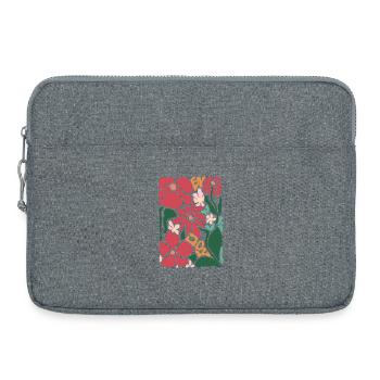 Good Mood Flowers - Red - Laptop bag 15" - heather grey - Front