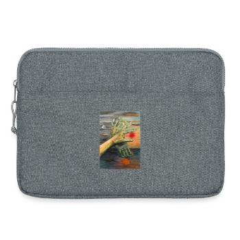 Des mains jumelles surréalistes au coucher du soleil - Sacoche pour ordinateur portable 15 pouces - gris chiné - Devant