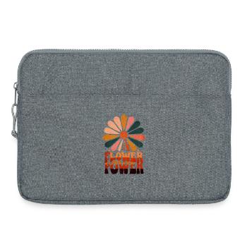 Flower Power Retro Sunrise - Laptop bag 15" - heather grey - Front