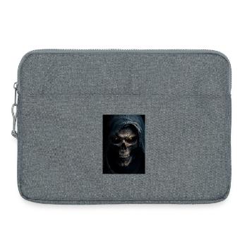 Crâne à capuchon Faucheuse - Sacoche pour ordinateur portable 15 pouces - gris chiné - Devant