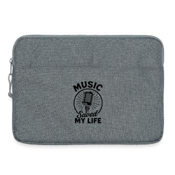 Music Saved My Life Retro Vintage T-Shirt - Laptoptasche 15" - Grau meliert - Vorne