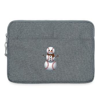 dessin animé baseball bonhomme de neige - Sacoche pour ordinateur portable 15 pouces - gris chiné - Devant
