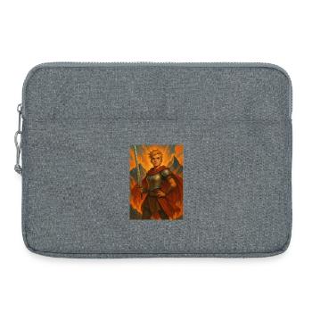 Heldin Ritter im Feuer - Laptoptasche 15" - Grau meliert - Vorne