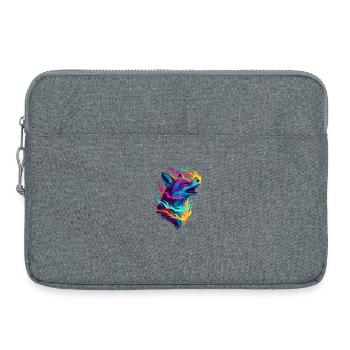 Neon Wolf Flame Spell - Laptop bag 15" - heather grey - Front