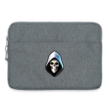 Schädel in Kapuzenrobe - Laptoptasche 15" - Grau meliert - Vorne