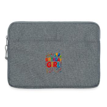 Lettres colorées de fille d’anniversaire - Sacoche pour ordinateur portable 15 pouces - gris chiné - Devant