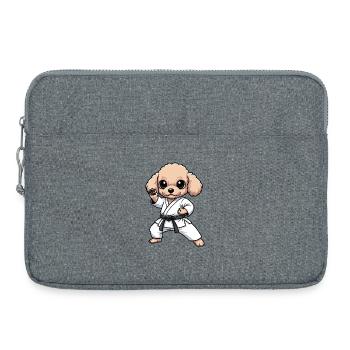 Karate Poodle Dog Martial Arts Self-Confidence - Laptop bag 15" - heather grey - Front