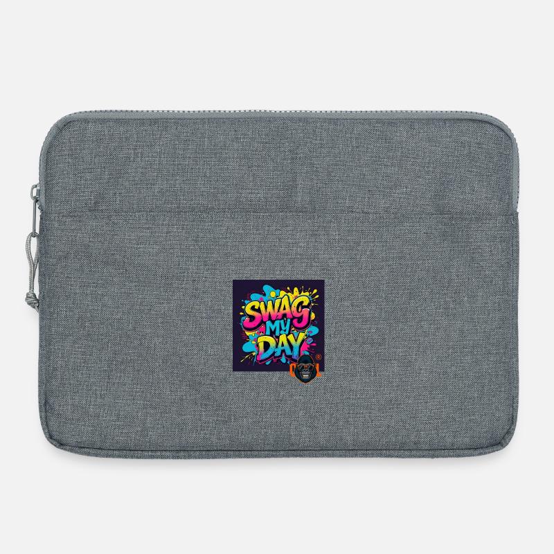 Swag My Day Graffiti Splash - Laptop bag 15" - heather grey