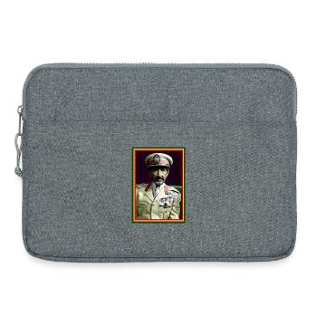 Haile Selassie I Jah Rastafari Rasta Reggae Racines - Sacoche pour ordinateur portable 15 pouces - gris chiné - Devant