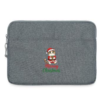 Chat Noël Miaousse - Sacoche pour ordinateur portable 15 pouces - gris chiné - Devant