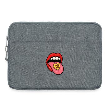 Red Lips Zungen-Süßigkeiten-Liebe - Laptoptasche 15" - Grau meliert - Vorne