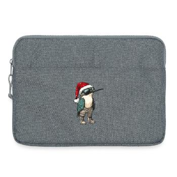 Colibri Oiseau Hiver de Noël - Sacoche pour ordinateur portable 15 pouces - gris chiné - Devant