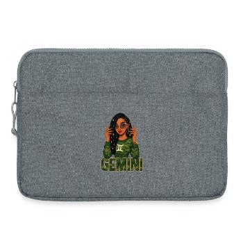 Gemini Queen – Loc'd Afro Girl Vibrant Spirit - Sacoche pour ordinateur portable 15 pouces - gris chiné - Devant