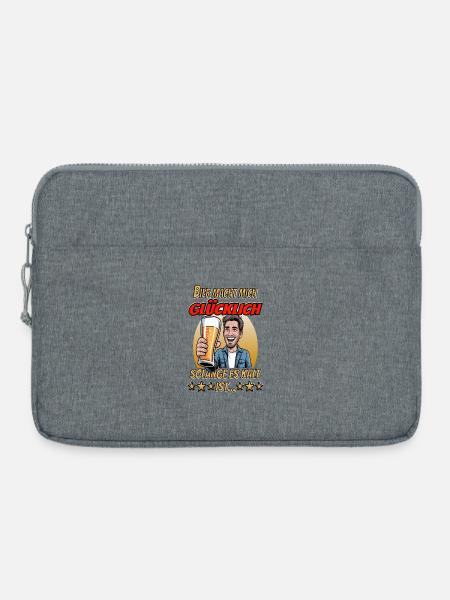 Bierglück: Solange es kalt ist - Laptoptasche 15" - Grau meliert