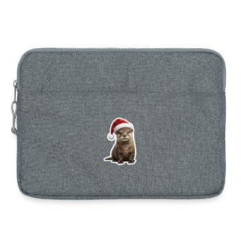 Putziger Otter bereit fuers Fest - Laptoptasche 15" - Grau meliert - Vorne