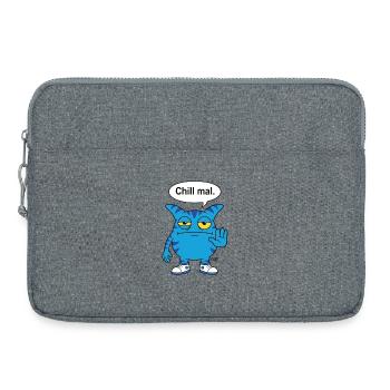 Chill mal - Zooki Monster lustiger Spruch - Laptoptasche 15" - Grau meliert - Vorne