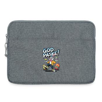 Lapin de Pâques avec des œufs colorés - Sacoche pour ordinateur portable 15 pouces - gris chiné - Devant