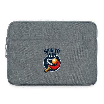 Dreh dich zum Sieg – Tischtennis - Laptoptasche 15" - Grau meliert - Vorne