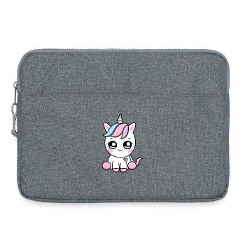 Licorne Kawaii – Sweet Valentine Magic - Sacoche pour ordinateur portable 15 pouces - gris chiné - Devant