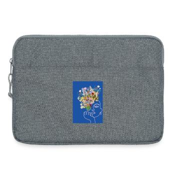 Blumenfrau - Laptoptasche 15" - Grau meliert - Vorne