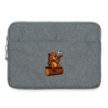 Castor refroidi avec un cigare - Sacoche pour ordinateur portable 15 pouces - gris chiné - Devant