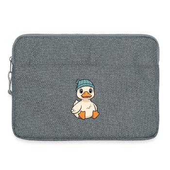 Canard câlin avec chapeau tricoté - Sacoche pour ordinateur portable 15 pouces - gris chiné - Devant