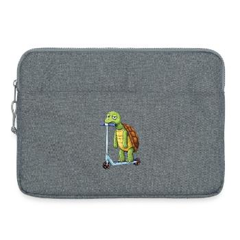 Cute Turtle Cartoon Boring Scooter Scooter - Laptop bag 15" - heather grey - Front