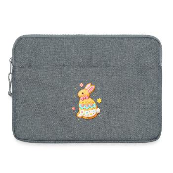 Cute bunny as a decorated cookie - Laptop bag 15" - heather grey - Front