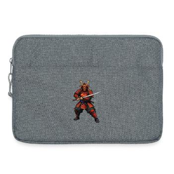 Guerrier Samouraï en Rouge - Sacoche pour ordinateur portable 15 pouces - gris chiné - Devant