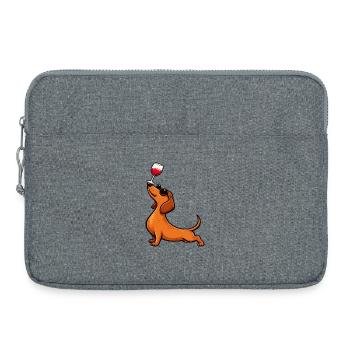 Dackel Weinliebhaber Wiener Hundemama Weenie - Laptoptasche 15" - Grau meliert - Vorne