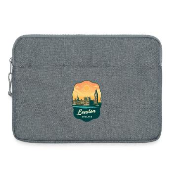 London Big Ben England Retro Sonnenuntergangs-Reiseabzeichen - Laptoptasche 15" - Grau meliert - Vorne