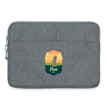 Pisa Schiefer Turm Vintage Sunset Abzeichen - Laptoptasche 15" - Grau meliert - Vorne
