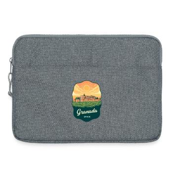 Granada Alhambra Palac Retro Sonnenuntergangsabzeichen - Laptoptasche 15" - Grau meliert - Vorne