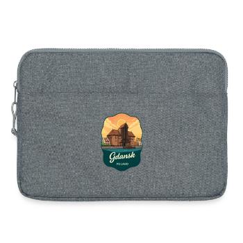 Gdansk Harbor Crane Vintage Sunset Abzeichen - Laptoptasche 15" - Grau meliert - Vorne