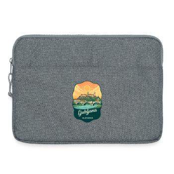 Ljubljana Triple Bridge Vintage Sunset Abzeichen - Laptoptasche 15" - Grau meliert - Vorne