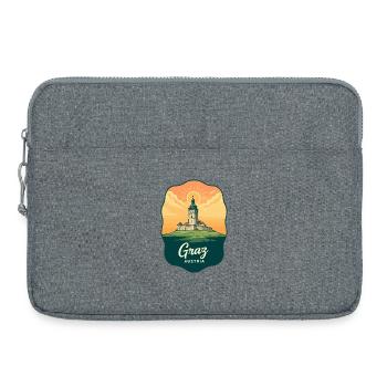 Graz Clock Tower Vintage Sunset Travel Badge - Laptop bag 15" - heather grey - Front
