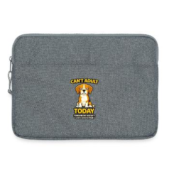 Beagle Can't Adult Today Meme - Laptop bag 15" - heather grey - Front