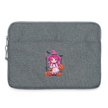 Halloween - Zombie - Horreur - Sorcière - Sacoche pour ordinateur portable 15 pouces - gris chiné - Devant