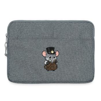 Mouse Watchmaker Steampunk Top Hat Watch - Laptop bag 15" - heather grey - Front
