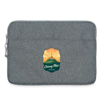 Chiang Mai Doi Suthep Retro Travel Badge - Laptop bag 15" - heather grey - Front