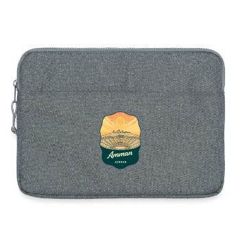Amman Jordan Roman Theatre Retro Sunset Abzeichen - Laptoptasche 15" - Grau meliert - Vorne