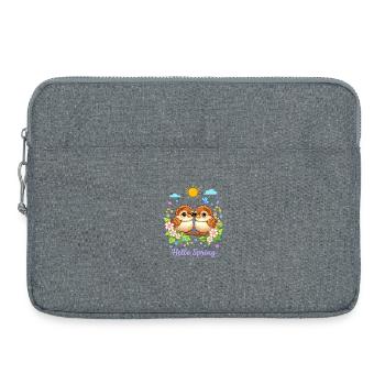 Cute Birds - Laptop bag 15" - heather grey - Front