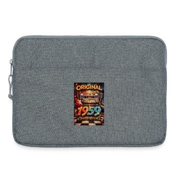 1959 Retro Rock Neon Kassette - Laptoptasche 15" - Grau meliert - Vorne