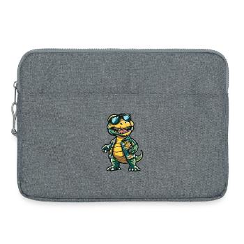 Dinosaur T-Rex Comic Holiday - Sacoche pour ordinateur portable 15 pouces - gris chiné - Devant