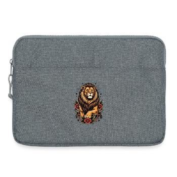 Inspiration florale du Lion - Sacoche pour ordinateur portable 15 pouces - gris chiné - Devant